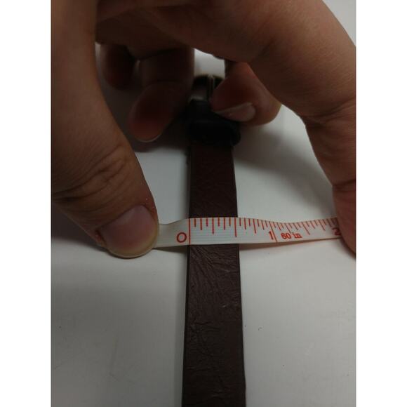 Another Line Nordstrom Women's Skinny Belt Waist Brown Gold Metal Flowers Small - Picture 5 of 5